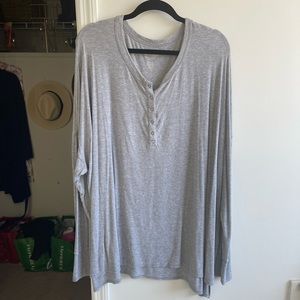 American Eagle Women’s Long Sleeve Ribbed Oversized Henley Size XXL